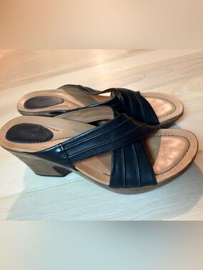 Dansko Leather Slip-On Women’s Heel Sandals